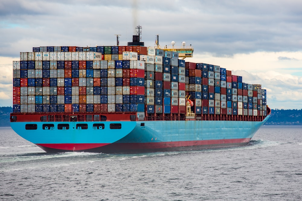 Stacked shipping containers at an export port